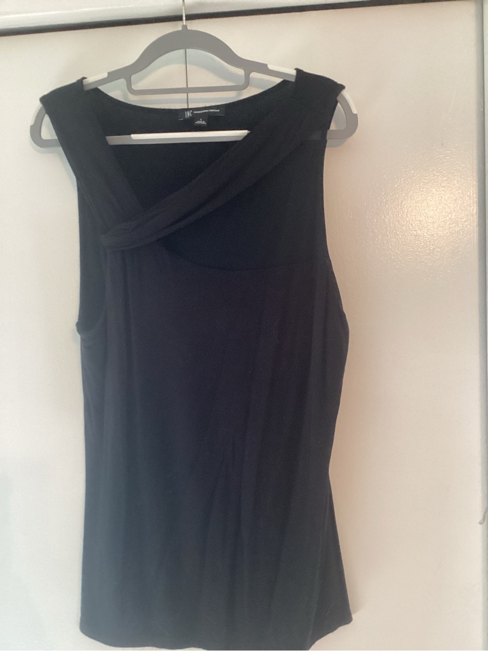 INC International Concepts Black Sleeveless Twist Neck Top